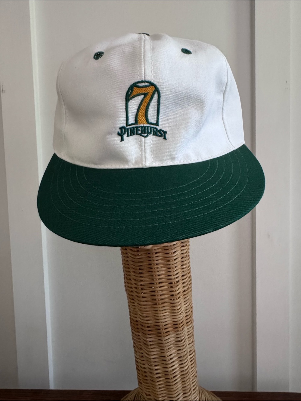Pinehurst 7 White & Dark Green Golf Hat